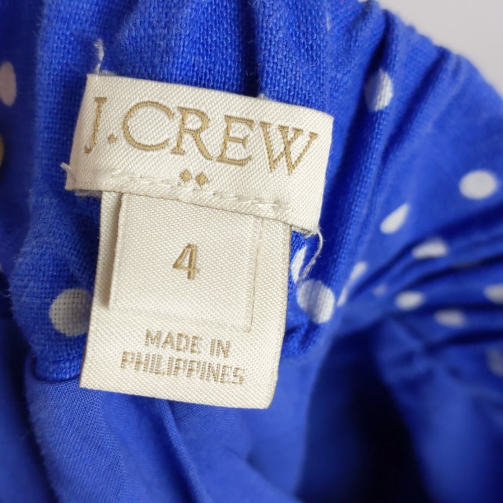 J. Crew Factory Linen Blend Drawstring Dot - Picture 2 of 9